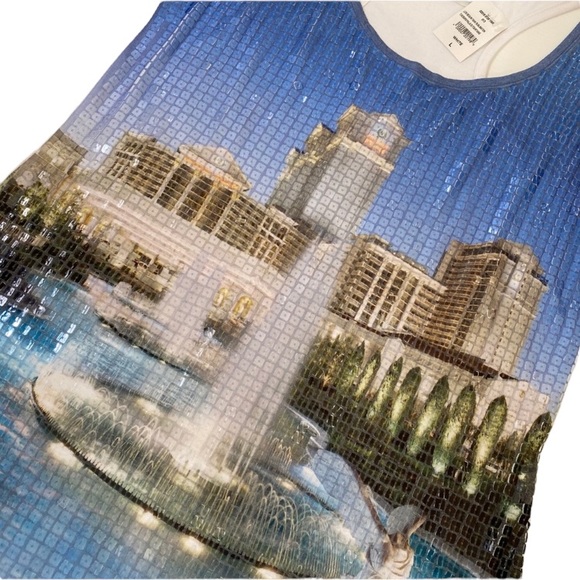 Luxury Caesar’s Palace Sequins Tank Top Shimmering Sparkle Las Vegas Size Large - Picture 8 of 13